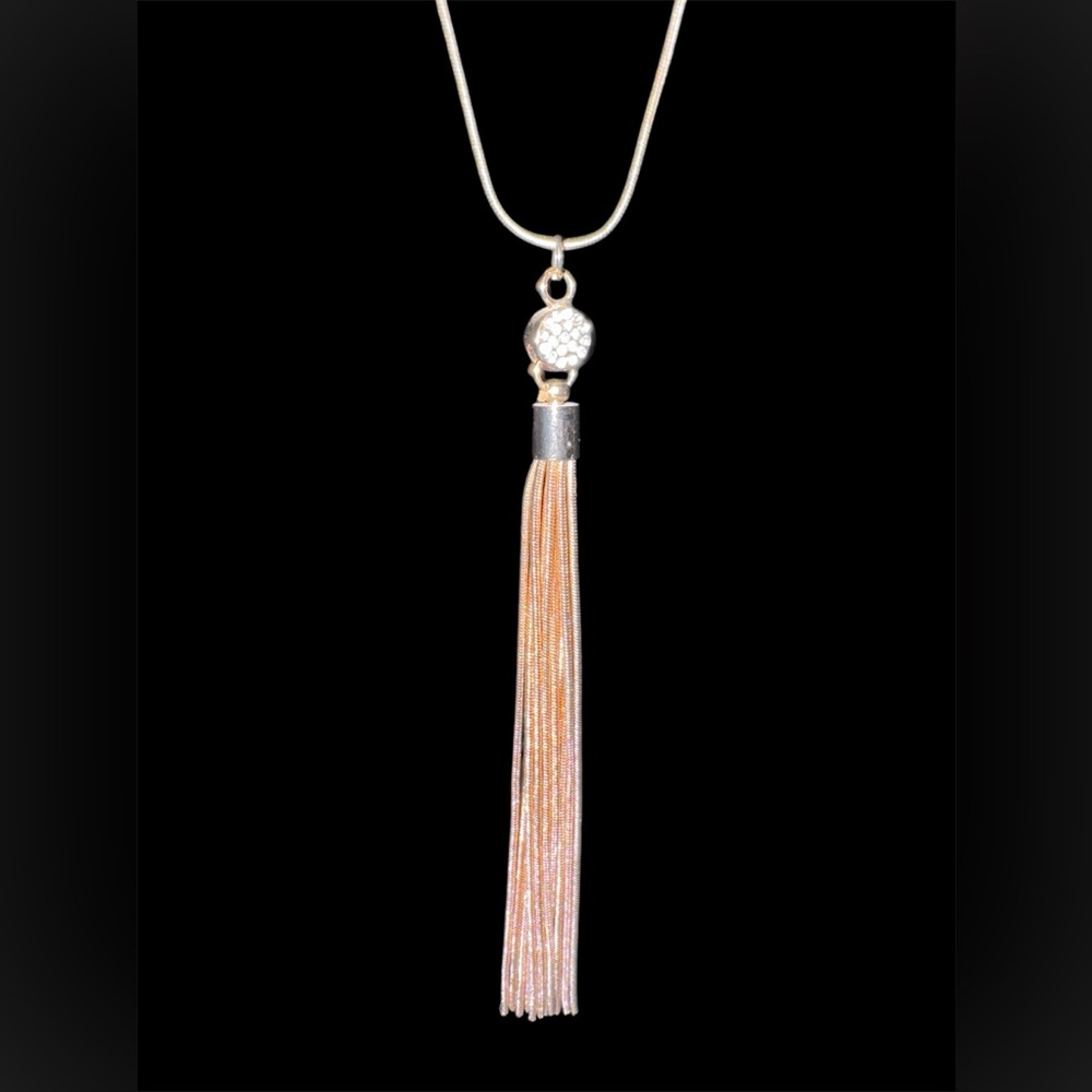 Elegant Gold and Silver Tassel Necklace